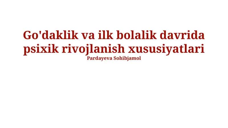 Xotira va e’tiborning rivojlanishi
