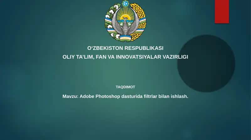 Adobe Photoshopdasturidafiltrlarbilanishlash