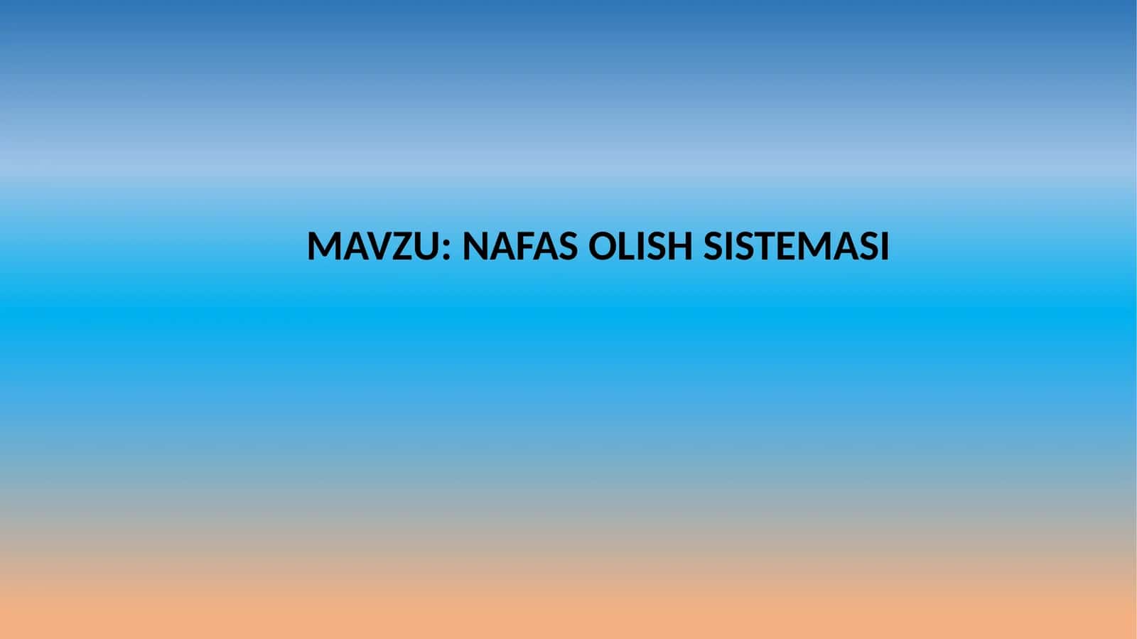 NAFAS OLISH SISTEMASI