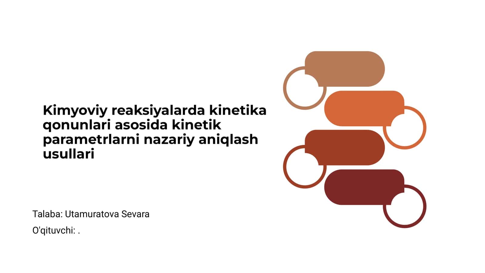 Kimyoviy reaksiyalarda kinetika qonunlari asosida kinetik parametrlarni nazariy aniqlash usullari