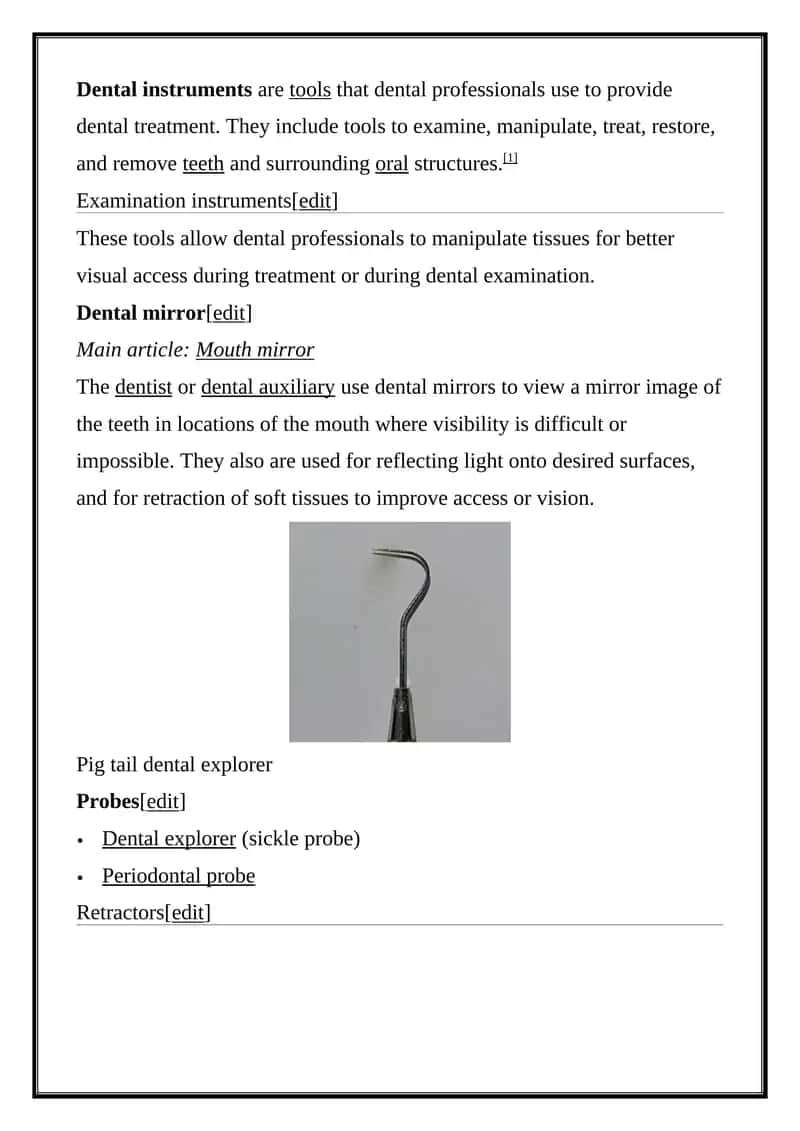 Dental instruments