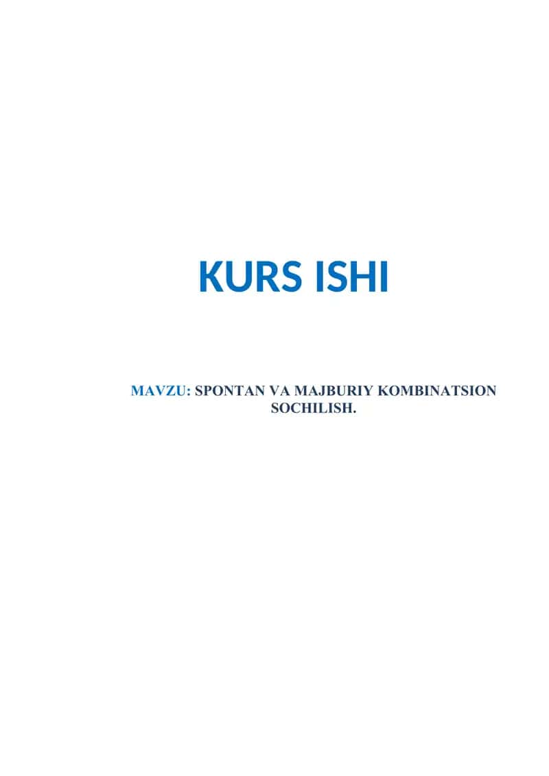 SPONTAN VA MAJBURIY KOMBINATSION SOCHILISH.