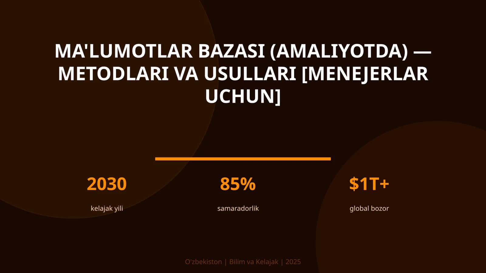 Ma'lumotlar bazasi (amaliyotda) — metodlari va usullari [menejerlar uchun]