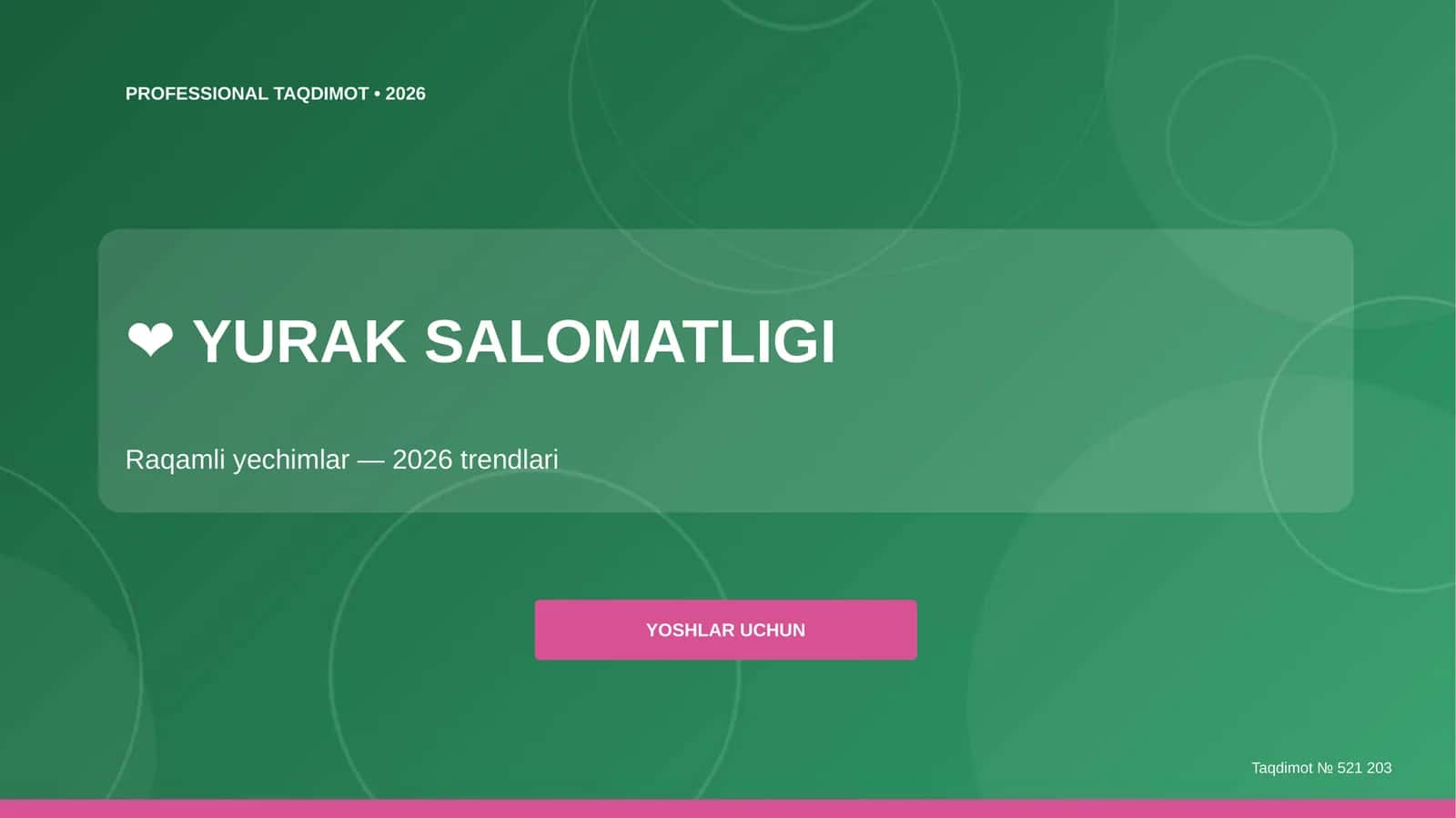 Yurak salomatligi: raqamli yechimlar (2026 trendlari) [yoshlar uchun]