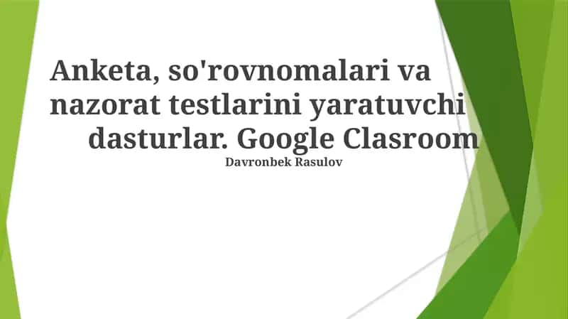 Google Classroom Yaratish Dasturi