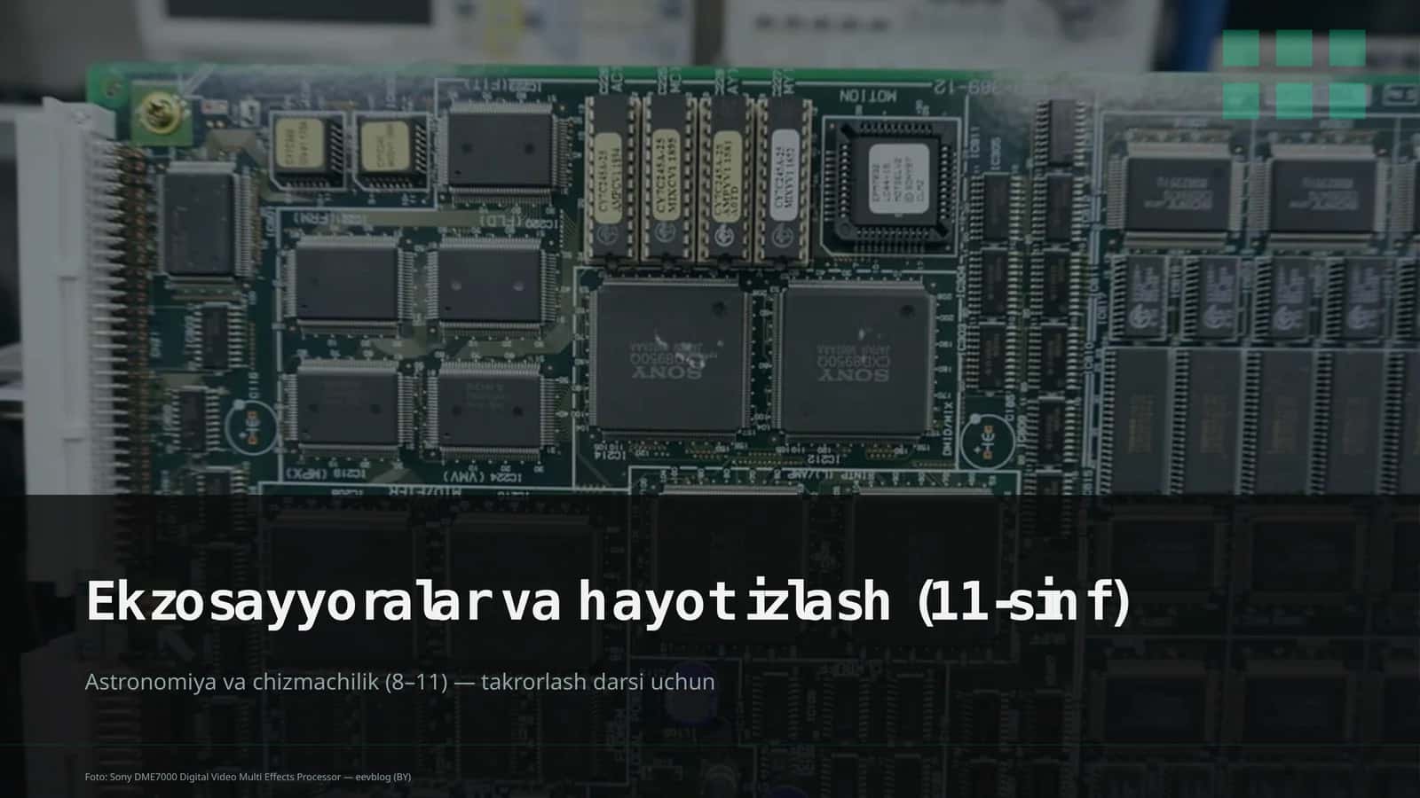 Ekzosayyoralar va hayot izlash (11-sinf)