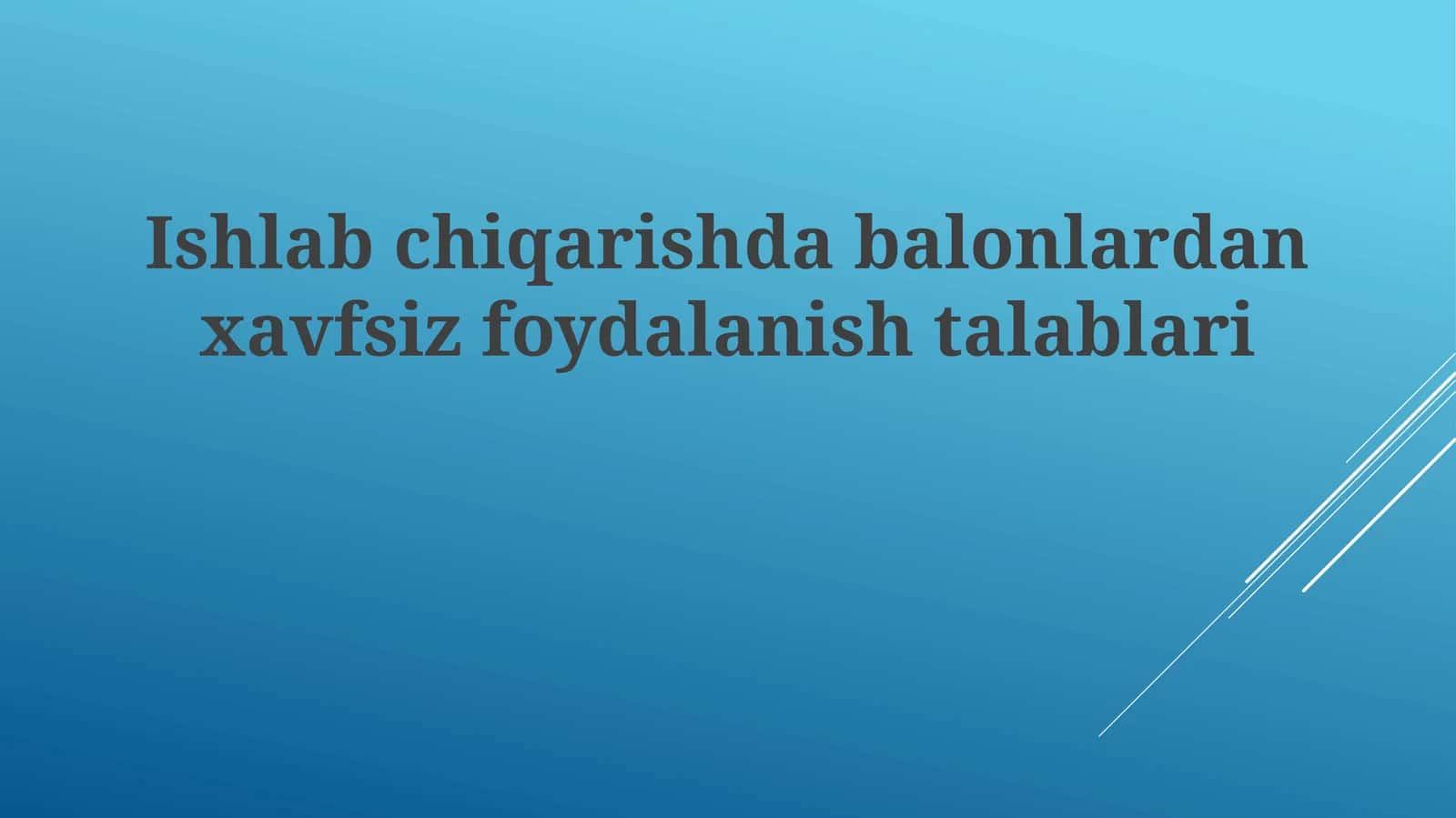 Shar balon materiallari xavfsizligi