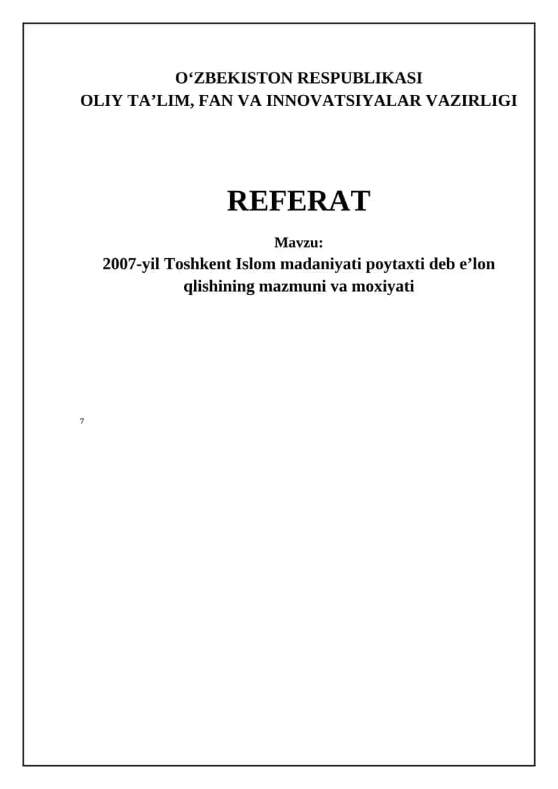 Toshkent Islom madaniyati poytaxti: Tarix va meros