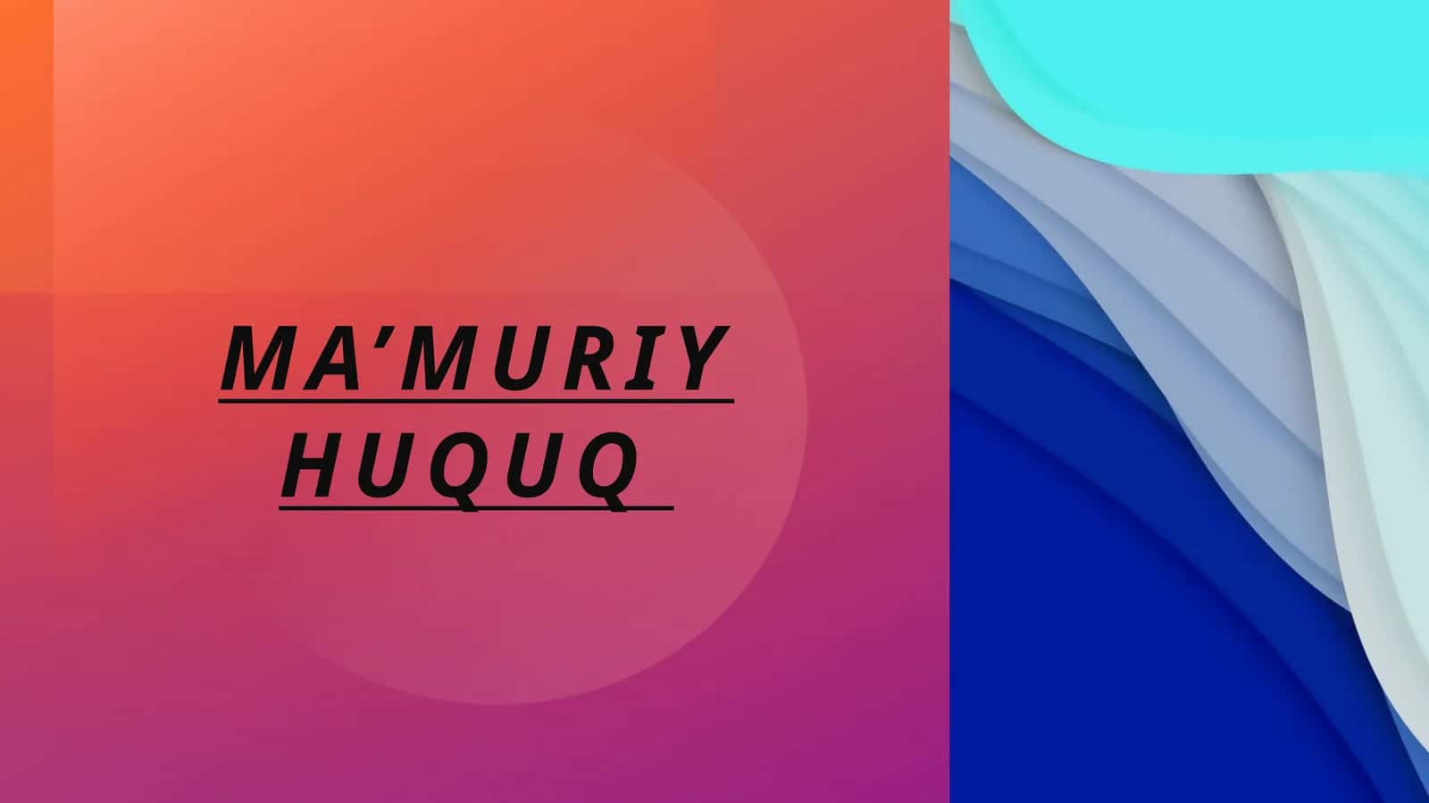mamuriy huquq va uning turlari 1