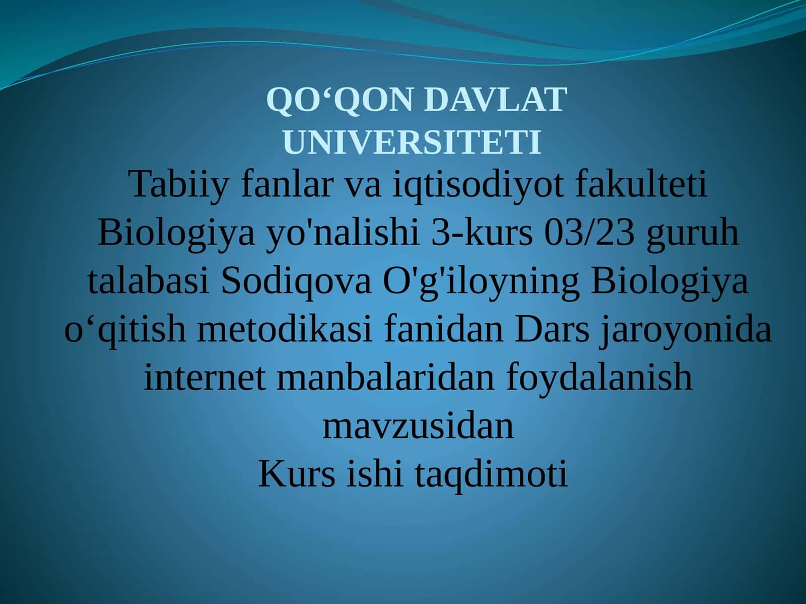 Dars jaroyonida internet manbalaridan foydalanish