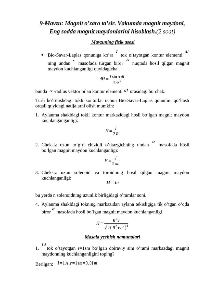 Magnit o’zaro ta’sir