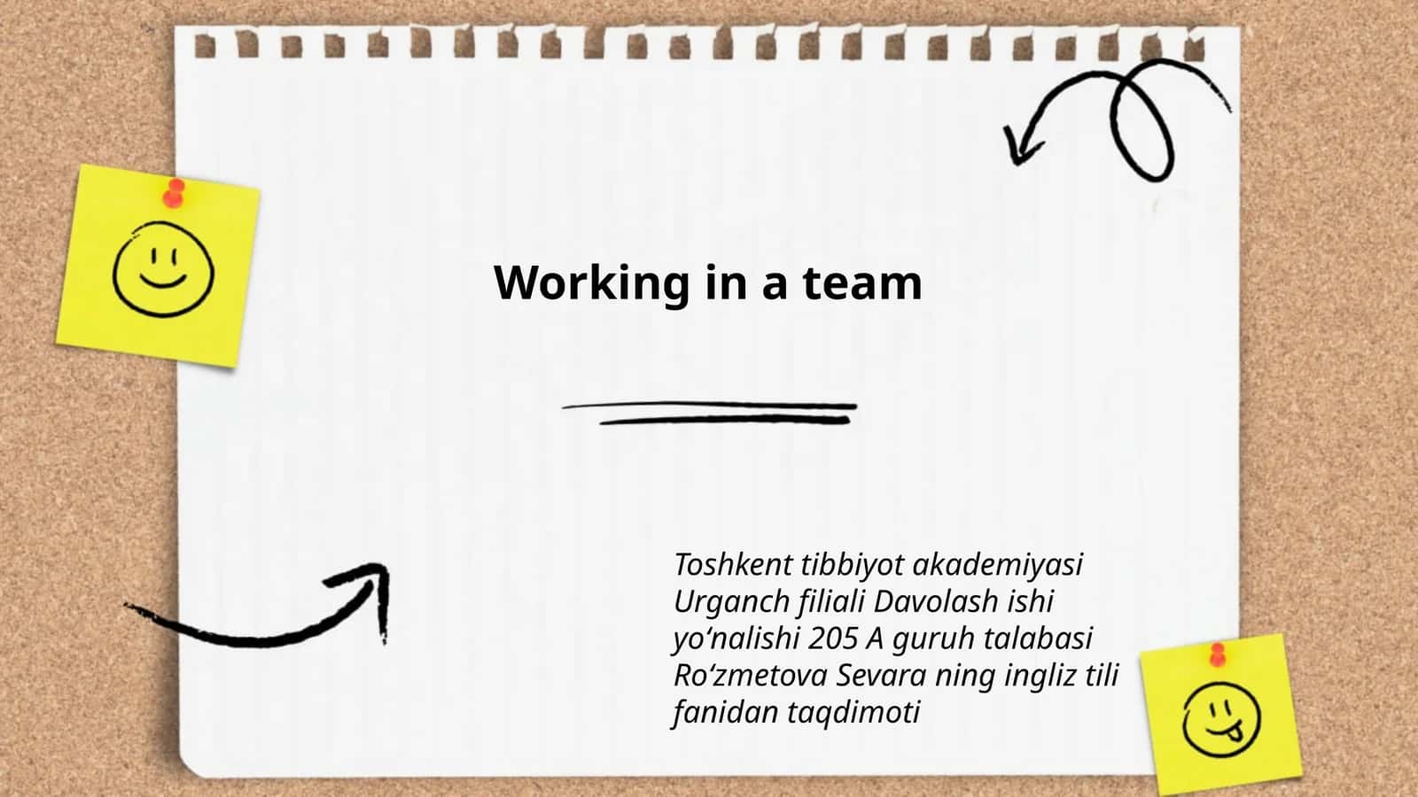 Working in a team