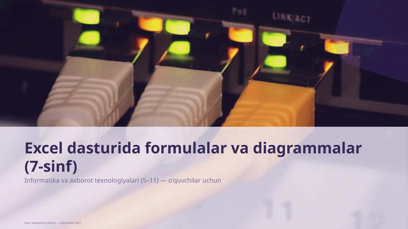 Excel dasturida formulalar va diagrammalar (7-sinf)