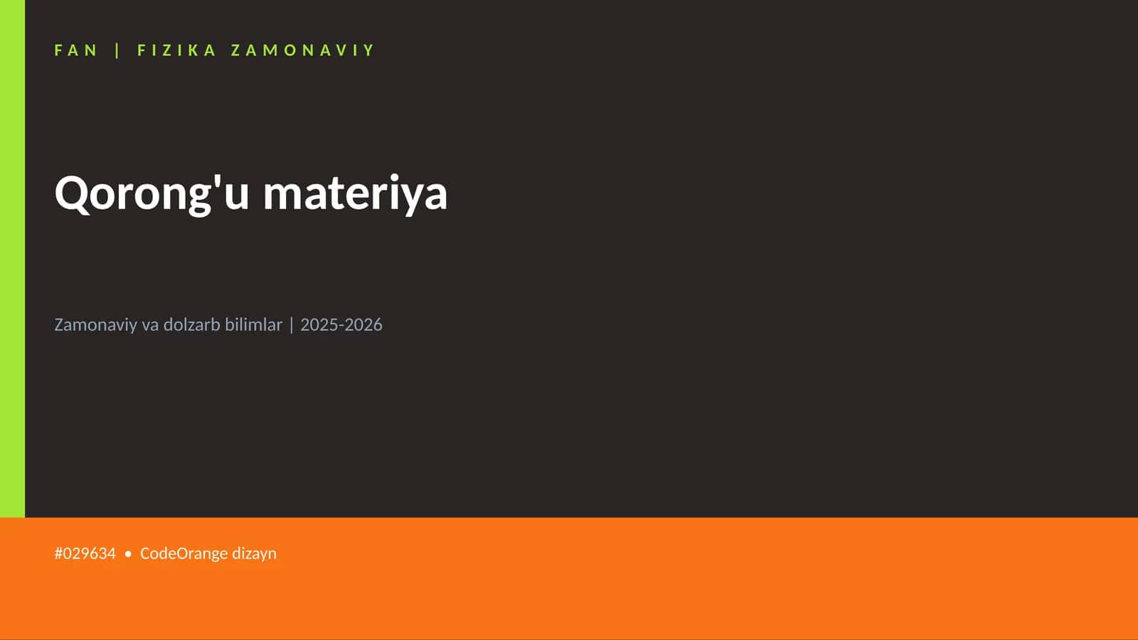 FIZIKA ZAMONAVIY