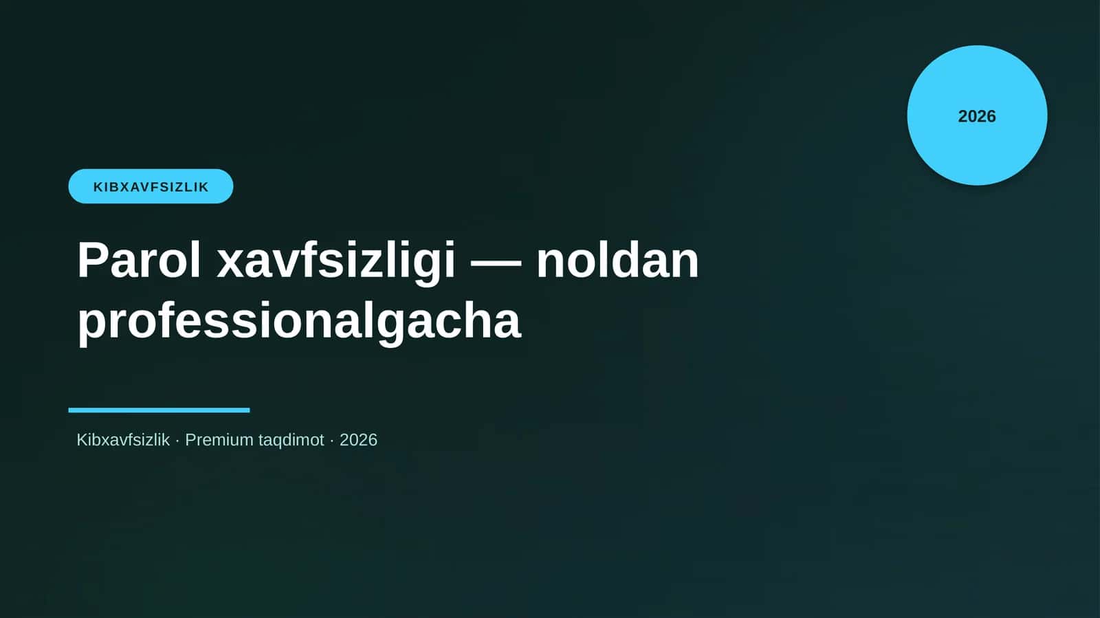 Parol xavfsizligi — noldan professionalgacha