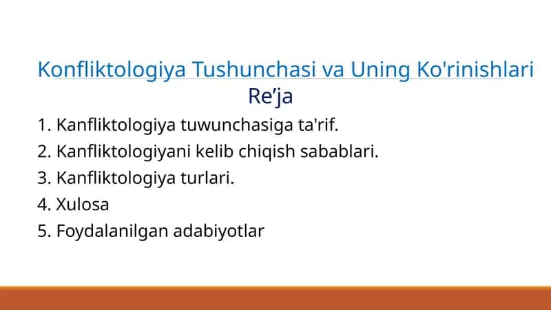 Konfliktologiya Tushunchasi va Uning Ko'rinishlari