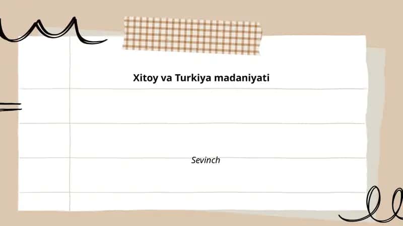 Xitoy va Turkiya madaniyati