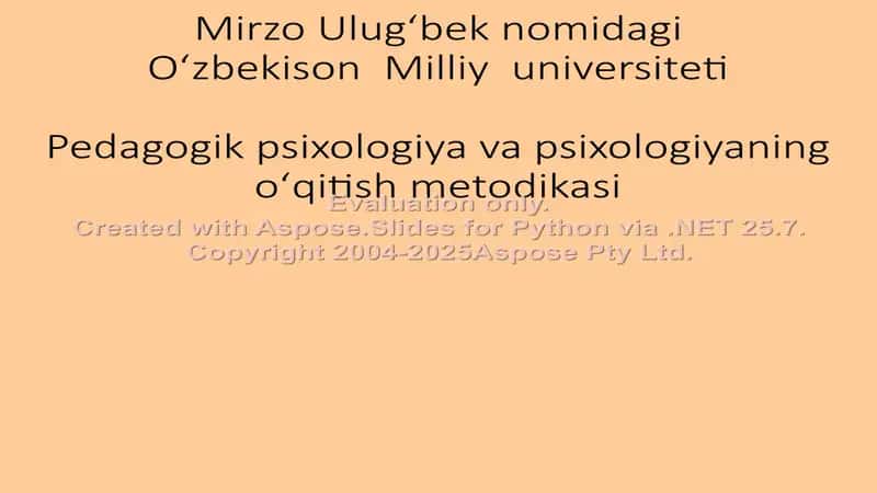 Psixologiya fanlarining o‘qitish tamoyillari