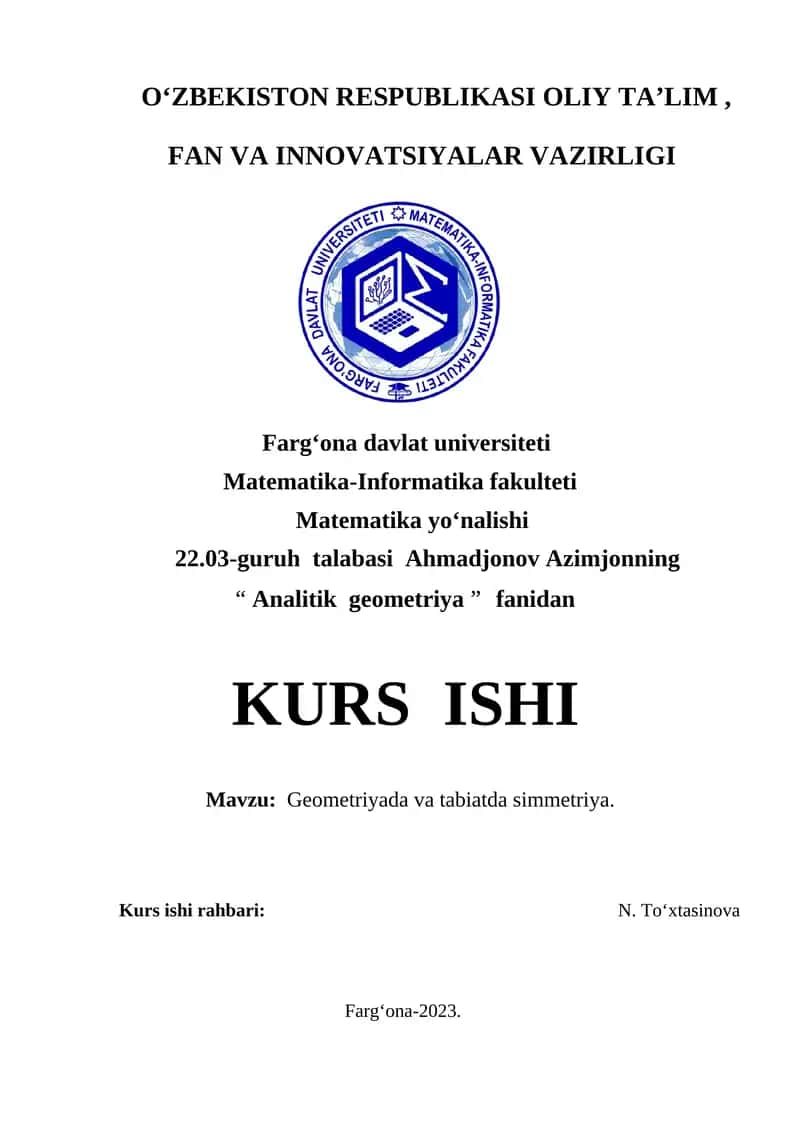 Geometriyada va tabiatda simmetriya