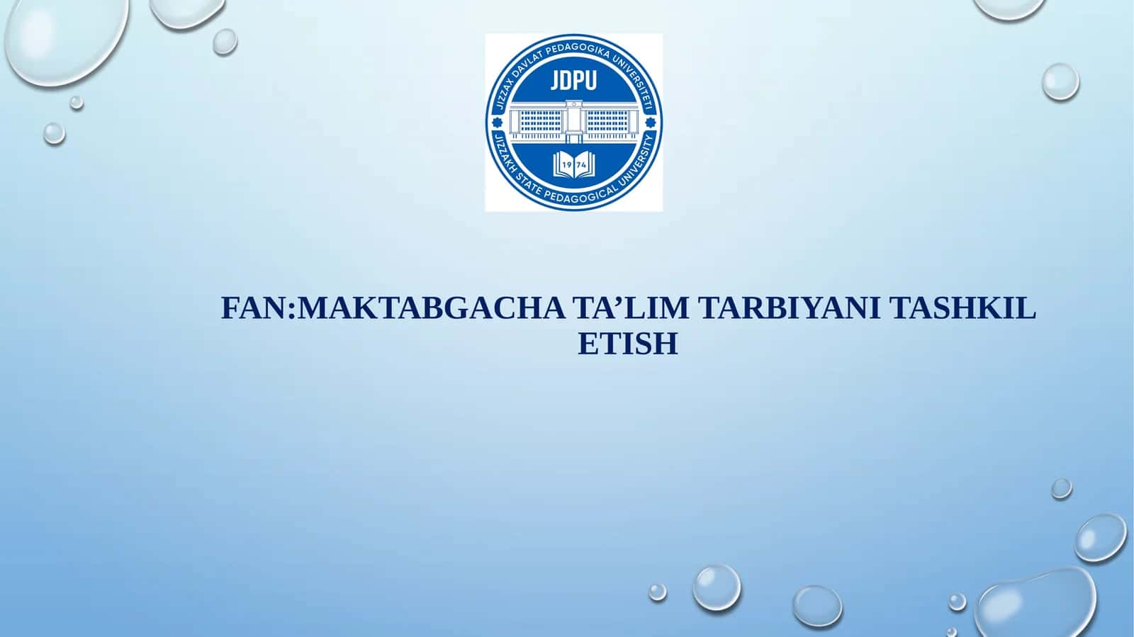 Tarbiyachilik kasbi