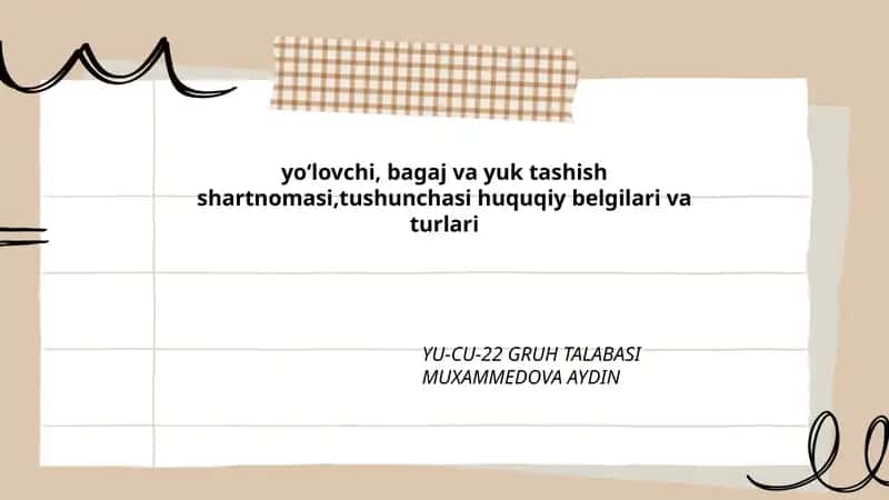Yo'lovchi tashish shartnomasi