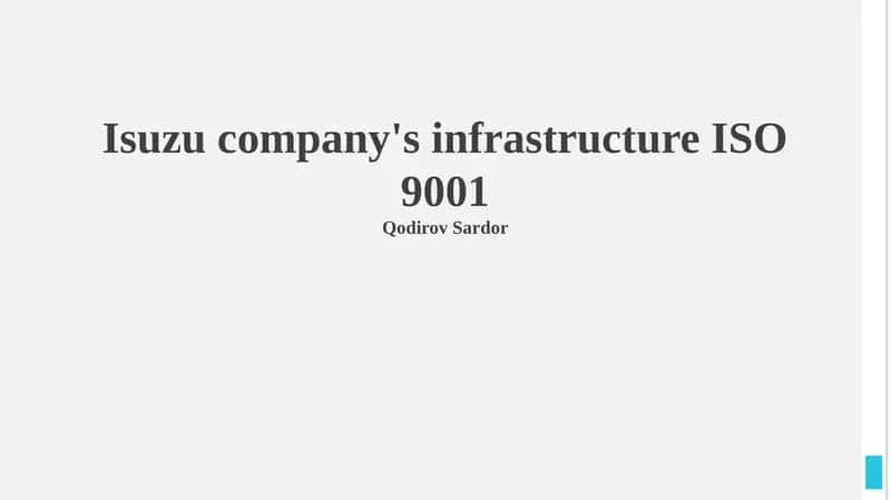 Isuzu and ISO 9001