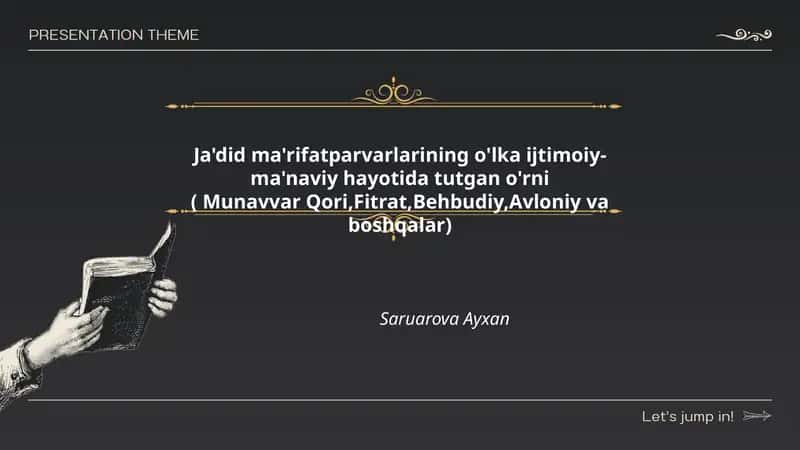 Ja'did ma'rifatparvarlarining o'lka ijtimoiy-ma'naviy hayotida tutgan o'rni