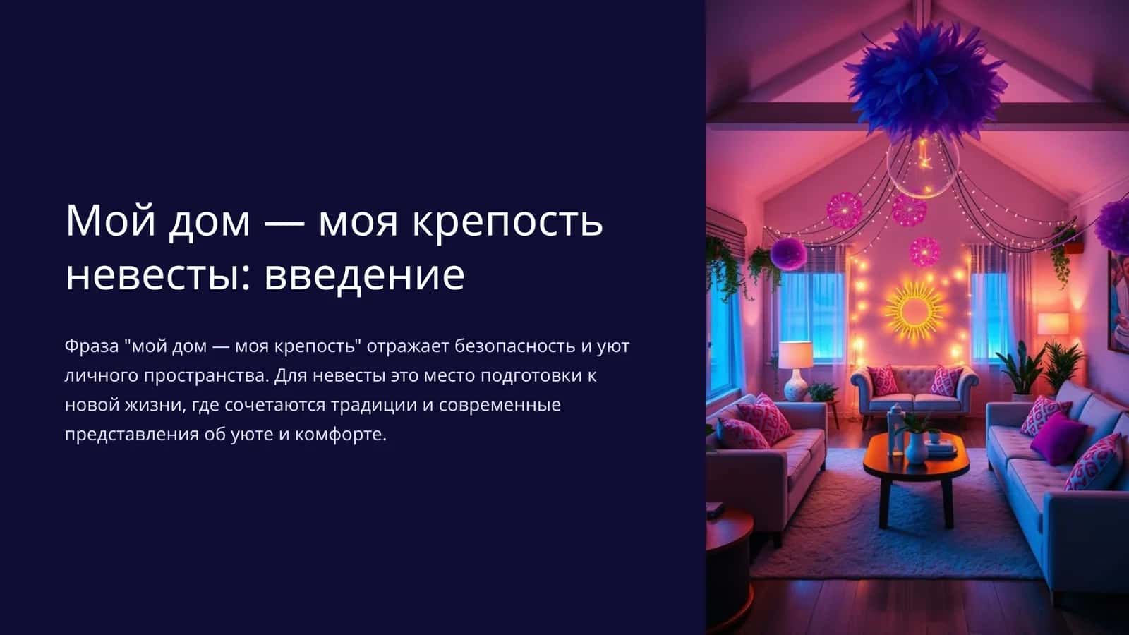 Мой дом — моя крепость невесты: введение