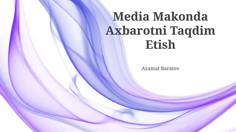 Media Makonda Axbarotni Taqdim Etish