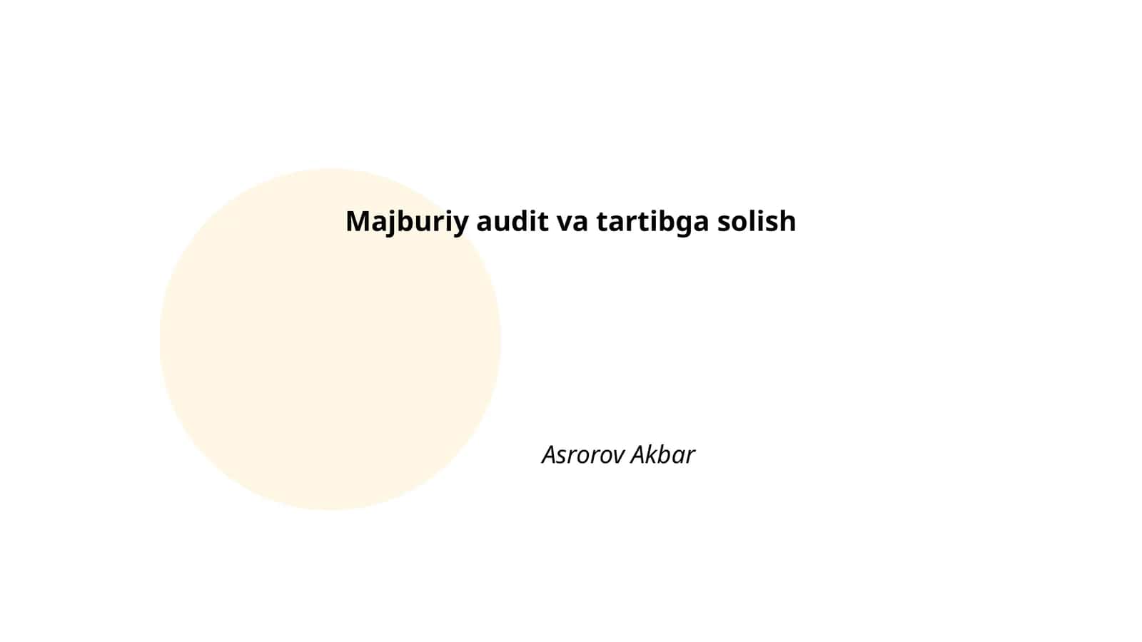 Majburiy audit va tartibga solish