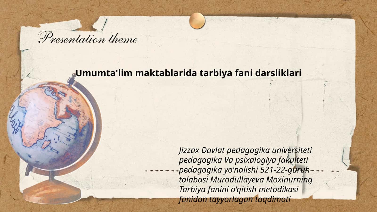 Tarbiya fanini o'qitish metodikasi