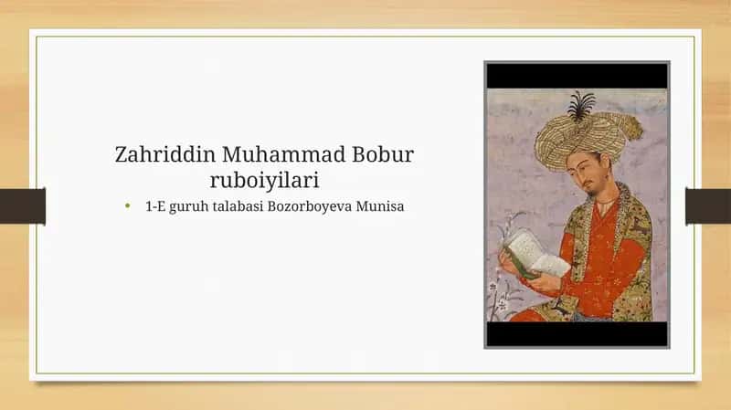 Zahriddin Muhammad Bobur ruboiyilari