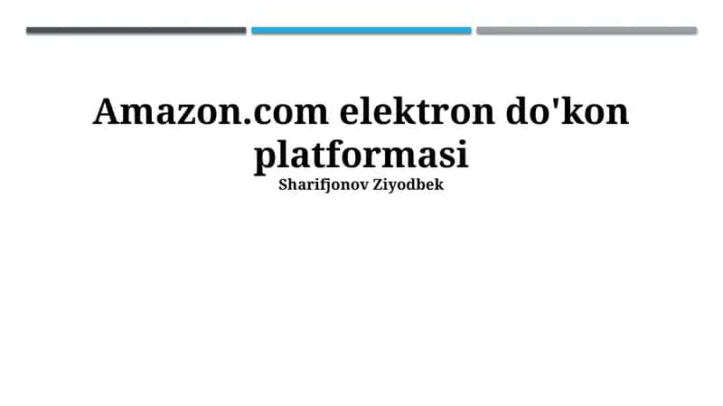 Amazon.com Elektron Do'kon Platformasi