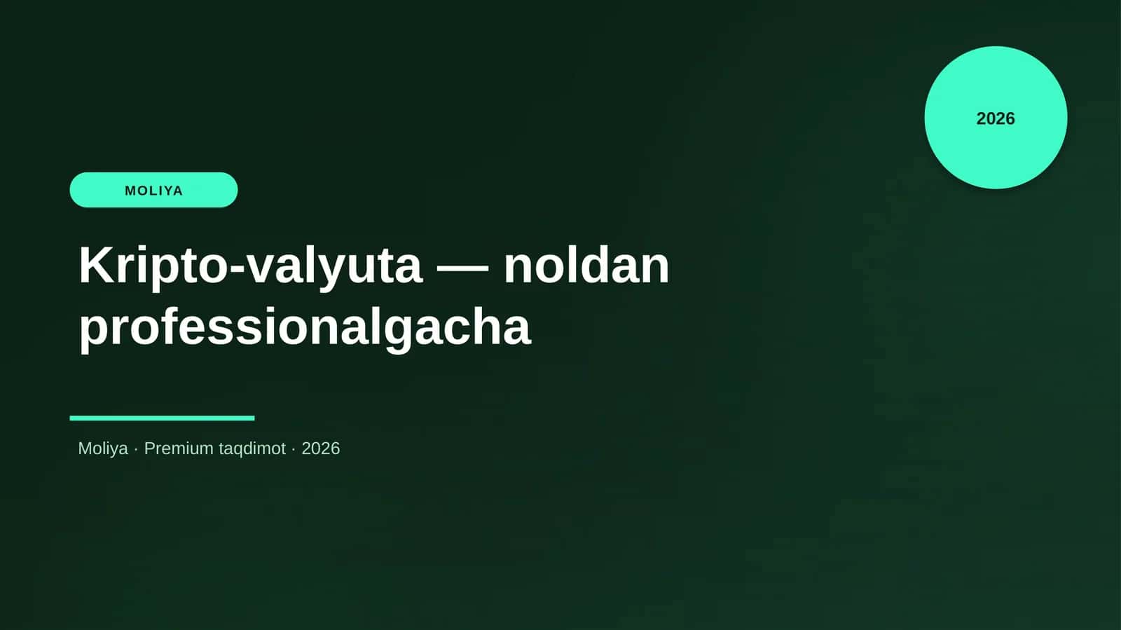 Kripto-valyuta — noldan professionalgacha