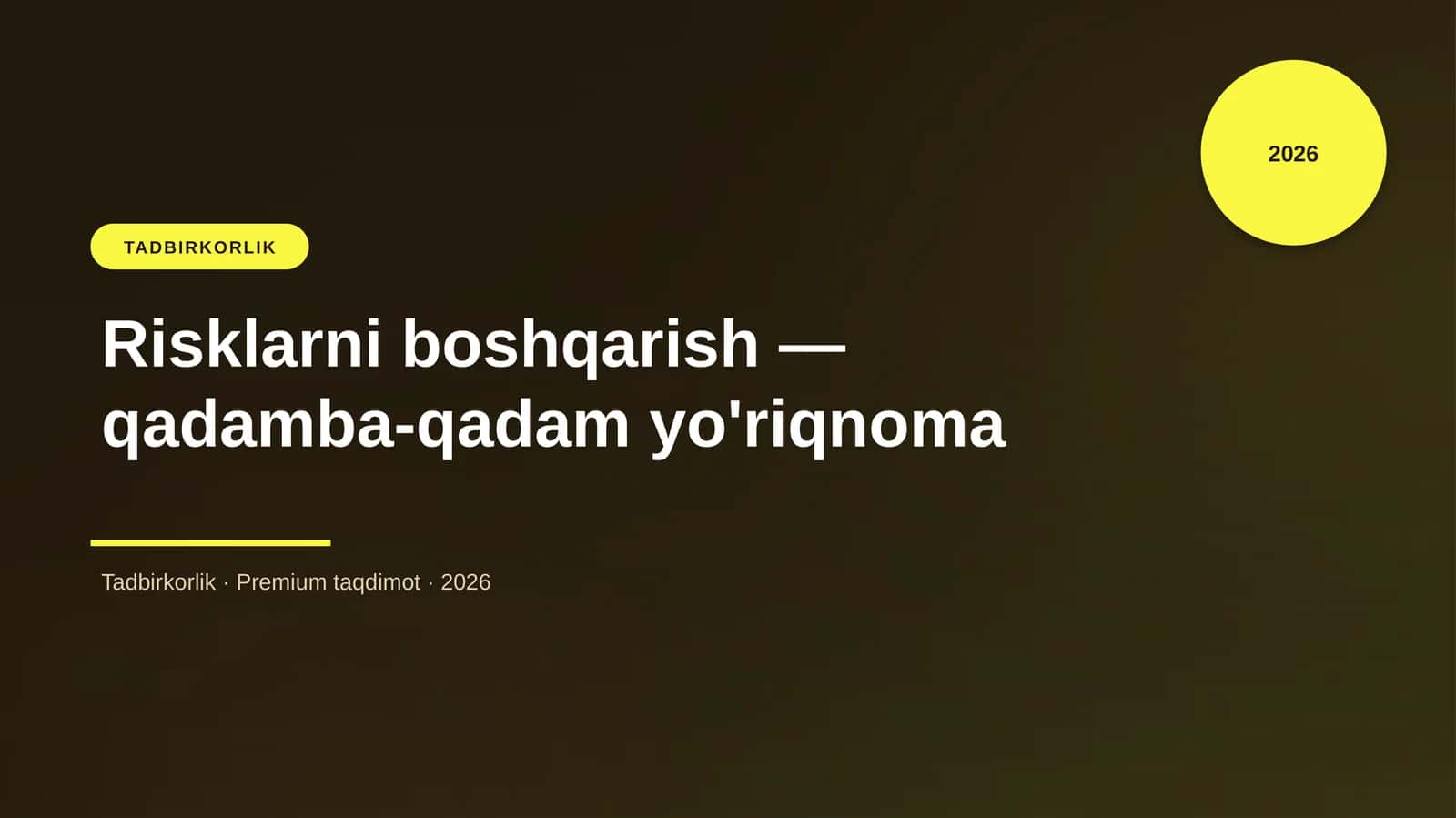 Risklarni boshqarish — qadamba-qadam yo'riqnoma