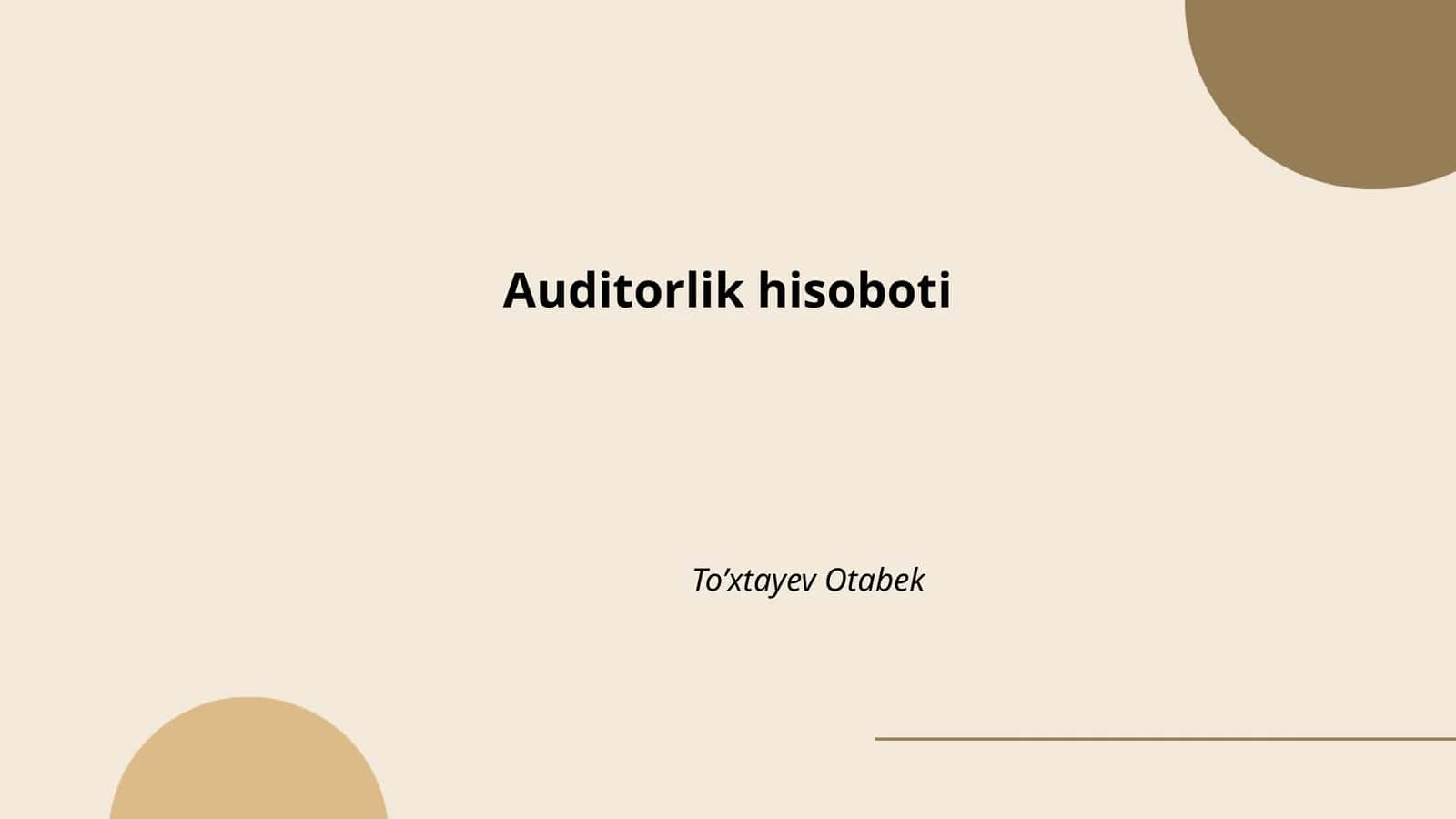 Auditorlik hisoboti