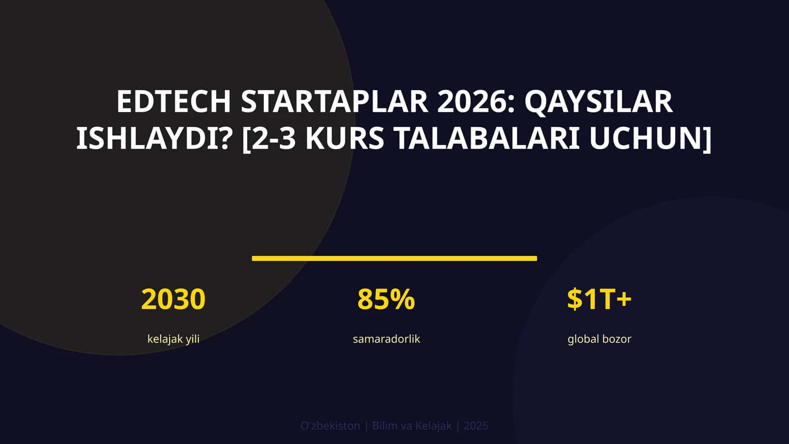 EdTech startaplar 2026: qaysilar ishlaydi? [2-3 kurs talabalari uchun]