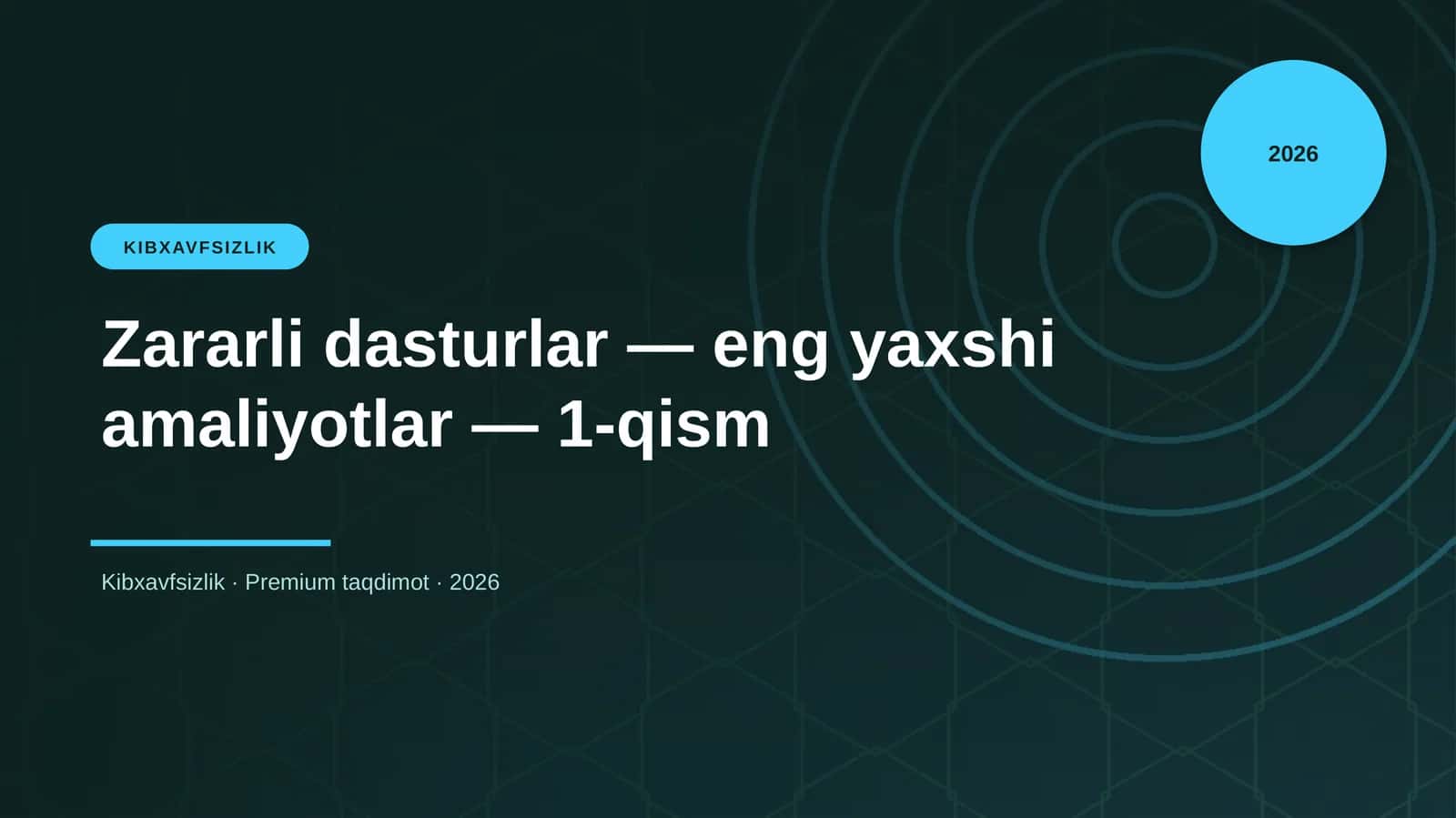 Zararli dasturlar — eng yaxshi amaliyotlar — 1-qism