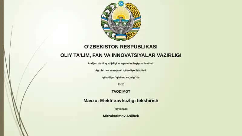 Elektr xavfsizligi tekshirish