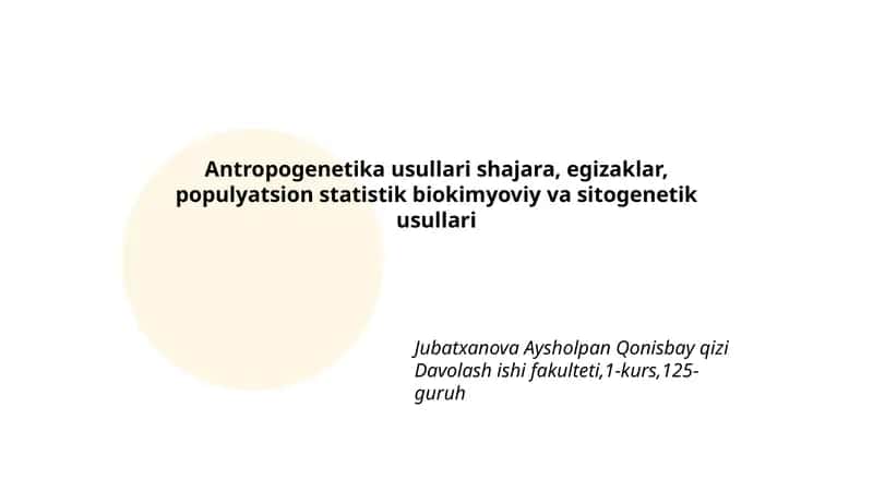 Antropogenetika usullari