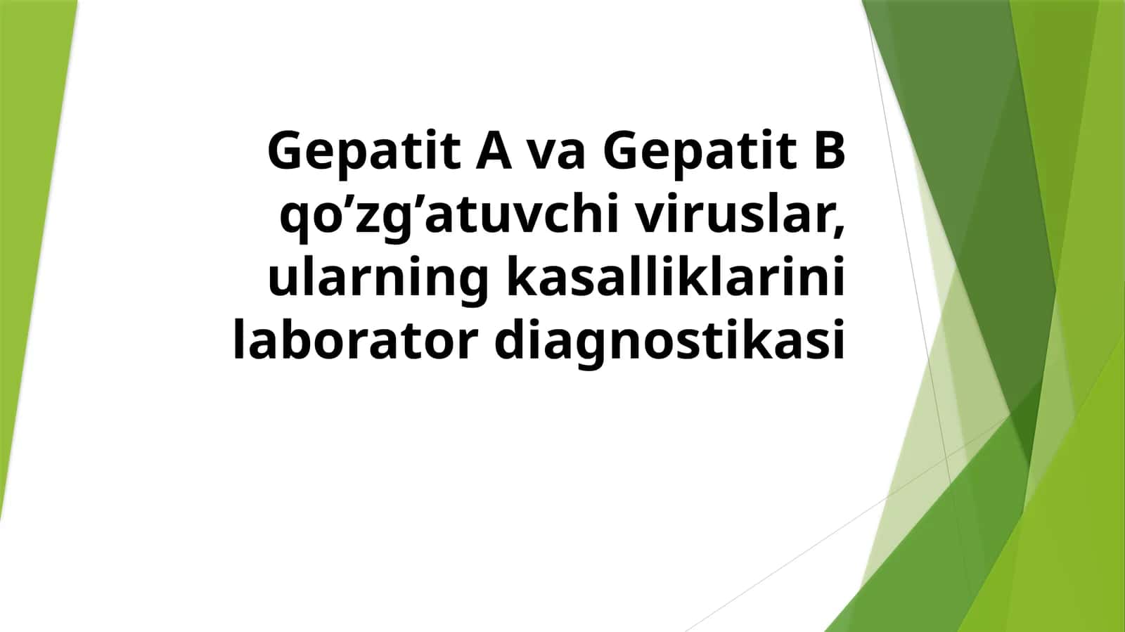 Gepatit A va Gepatit B qo’zg’atuvchi viruslar