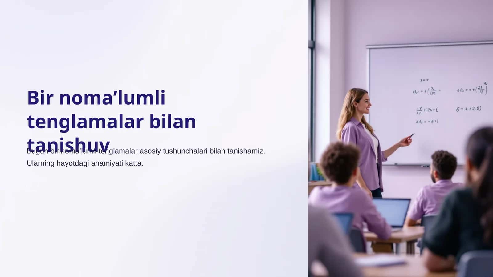 Bir nomaʼlumli tenglamalar bilan tanishuv