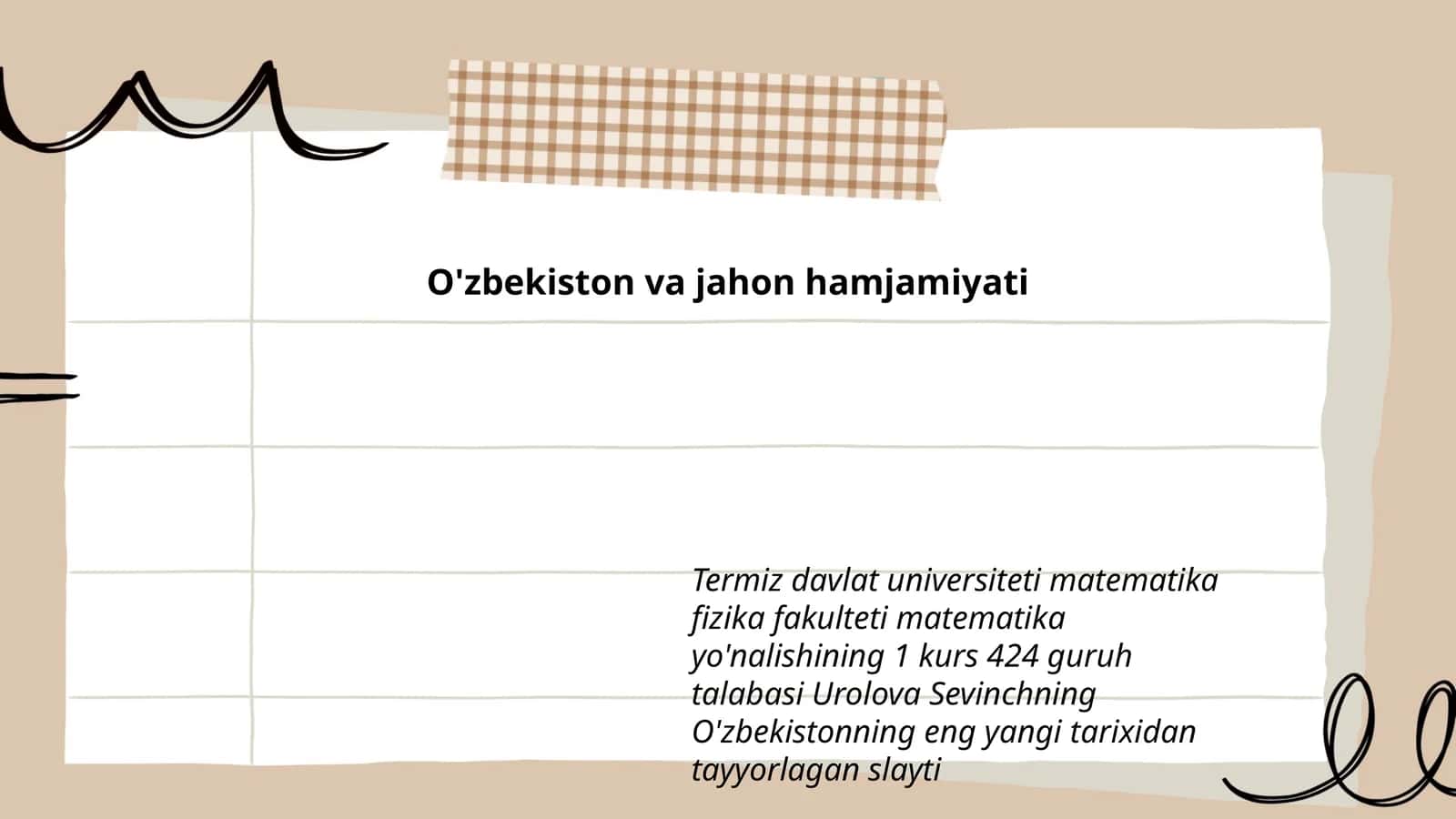O'zbekiston va jahon hamjamiyati