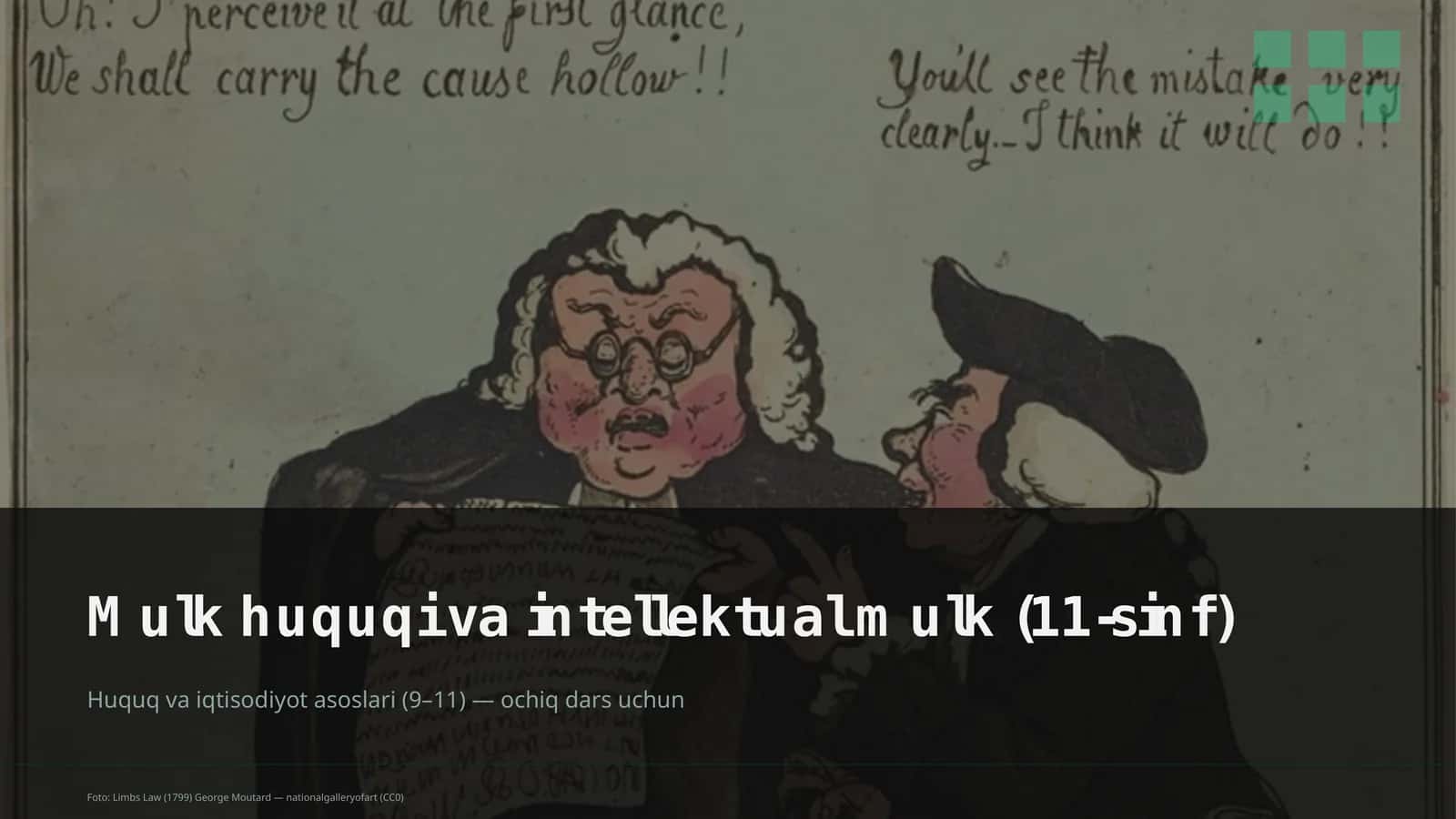 Mulk huquqi va intellektual mulk (11-sinf)