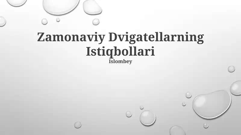 Zamonaviy Dvigatellarning Istiqbollari