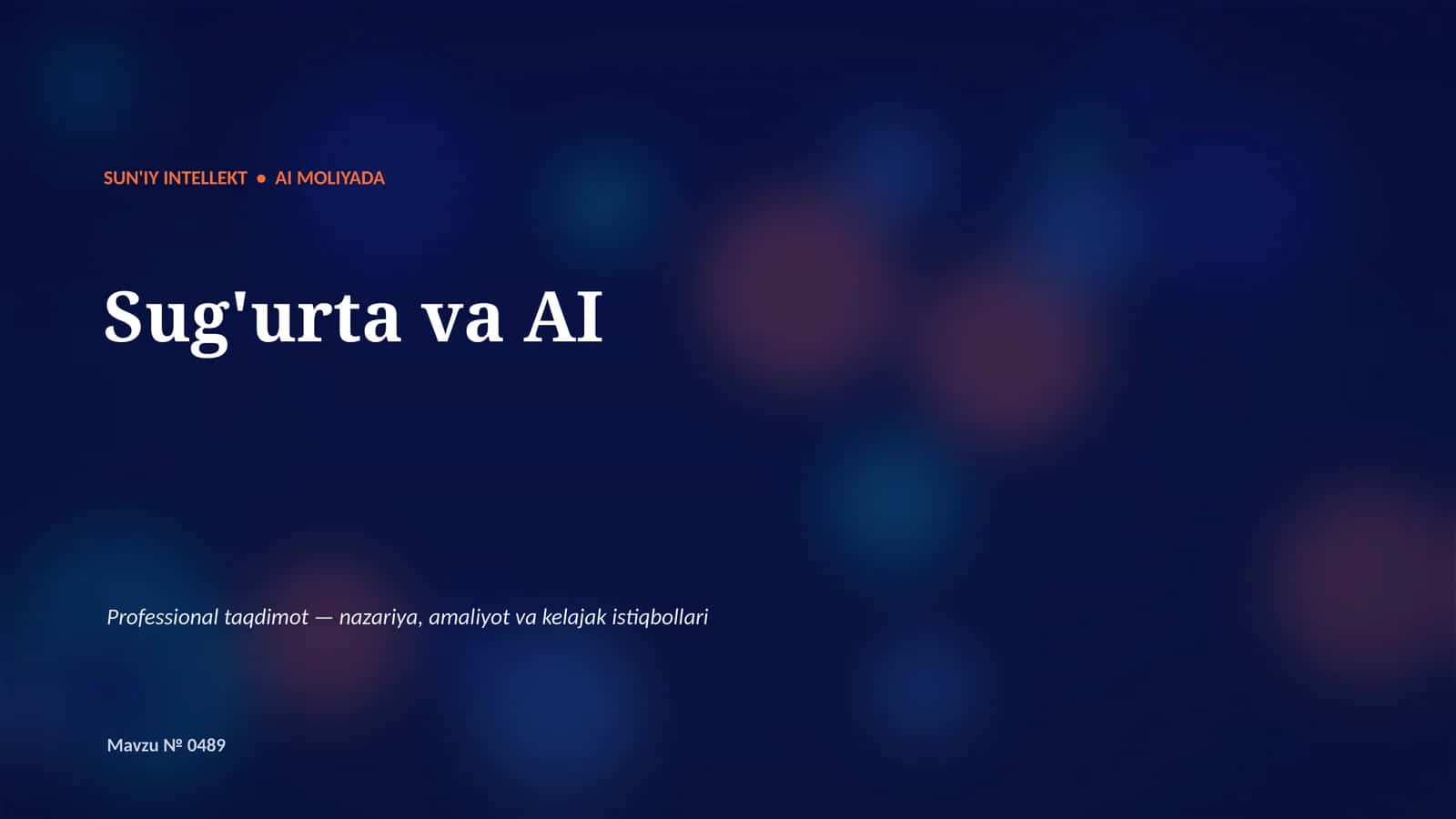 SUN'IY INTELLEKT • AI MOLIYADA
