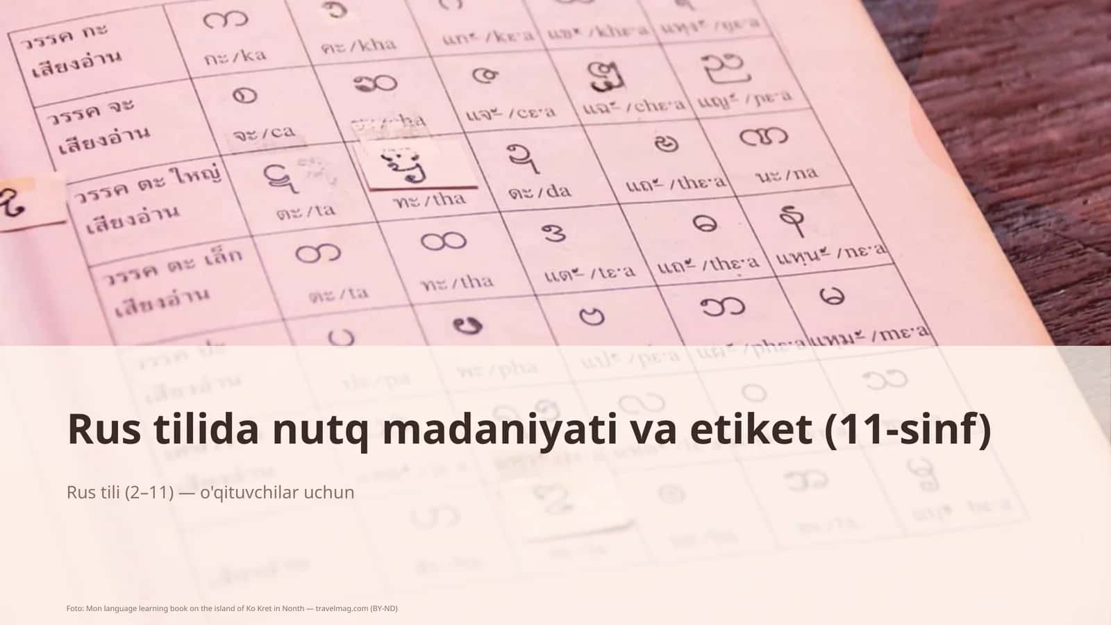 Rus tilida nutq madaniyati va etiket (11-sinf)