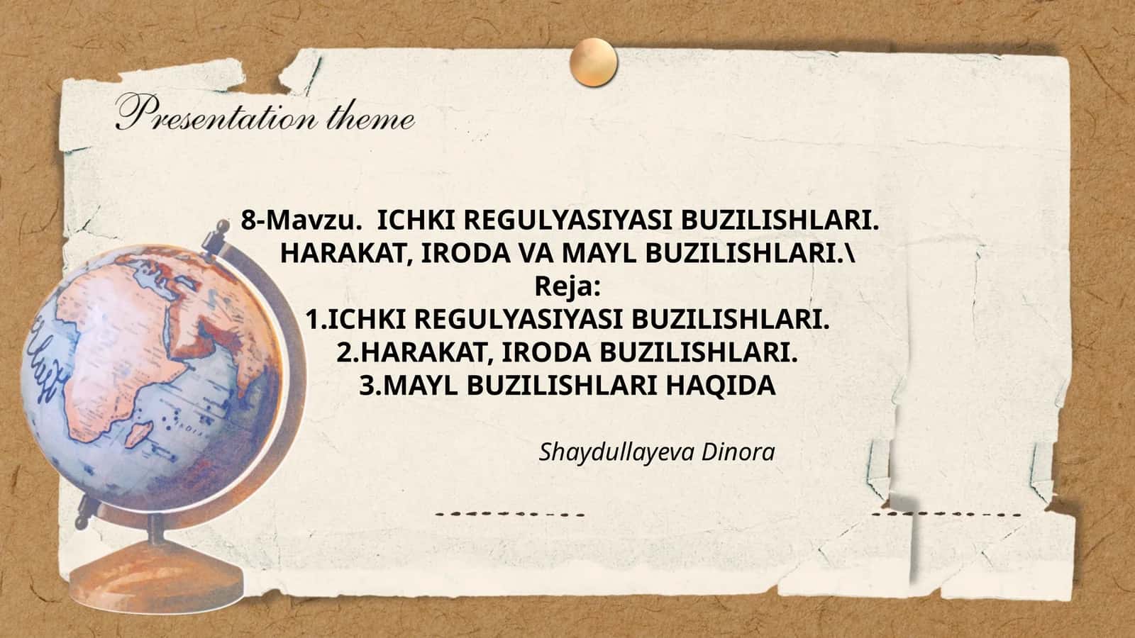 ICHKI REGULYASIYASI BUZILISHLARI