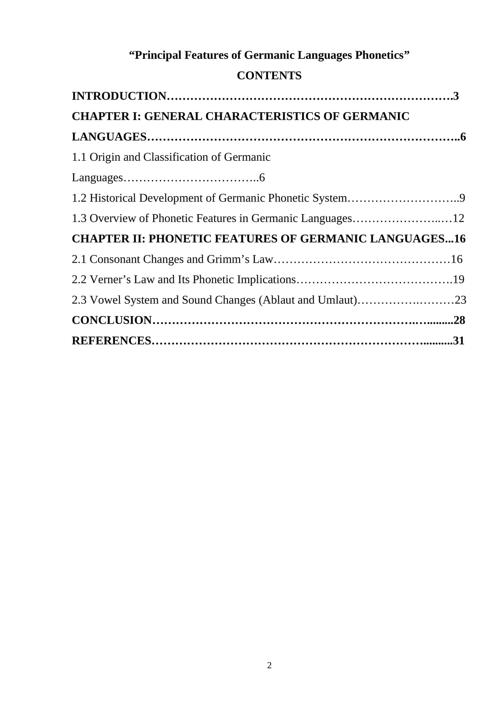 Principal Features of Germanic Languages Phonetics