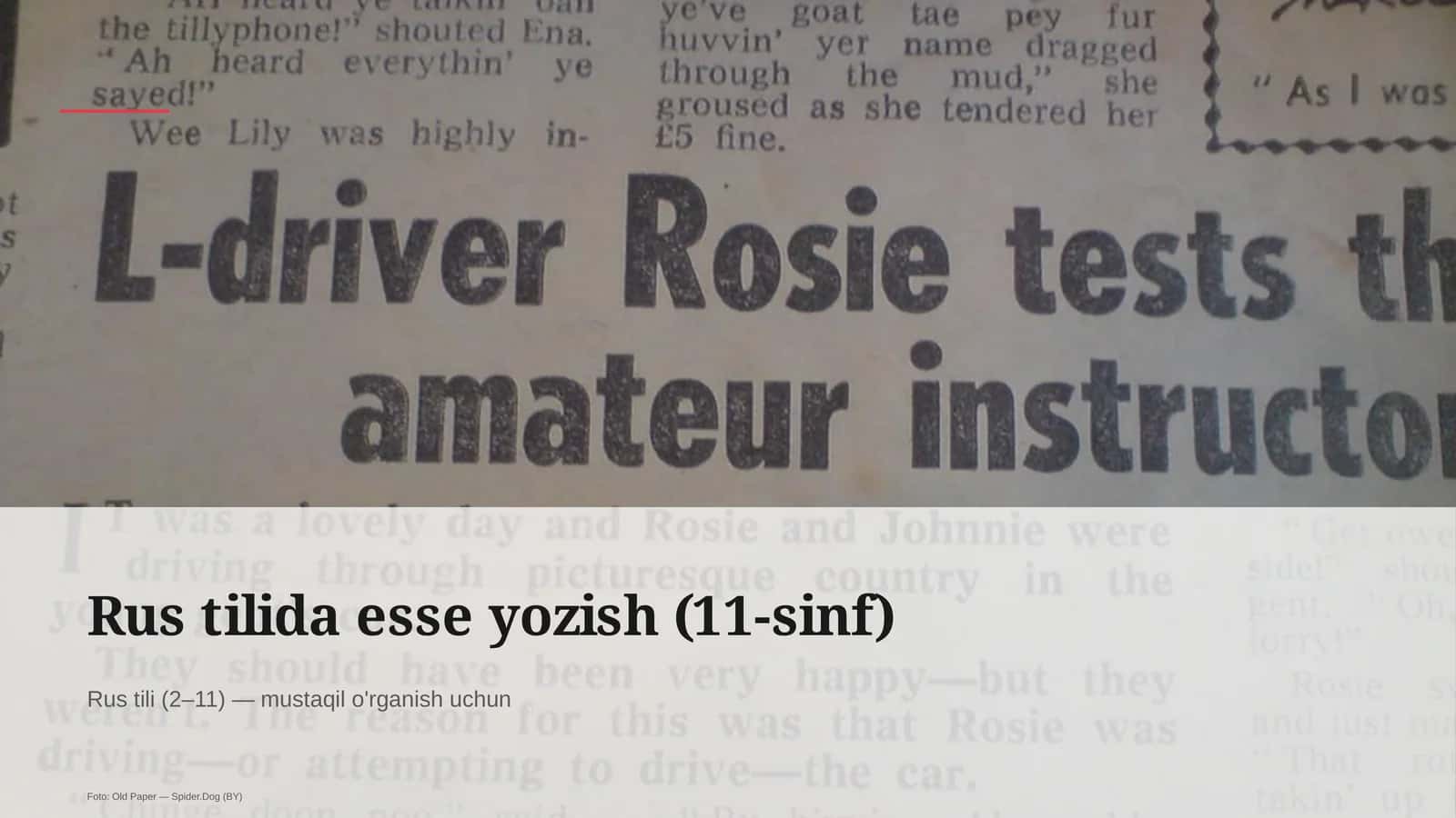 Rus tilida esse yozish (11-sinf)